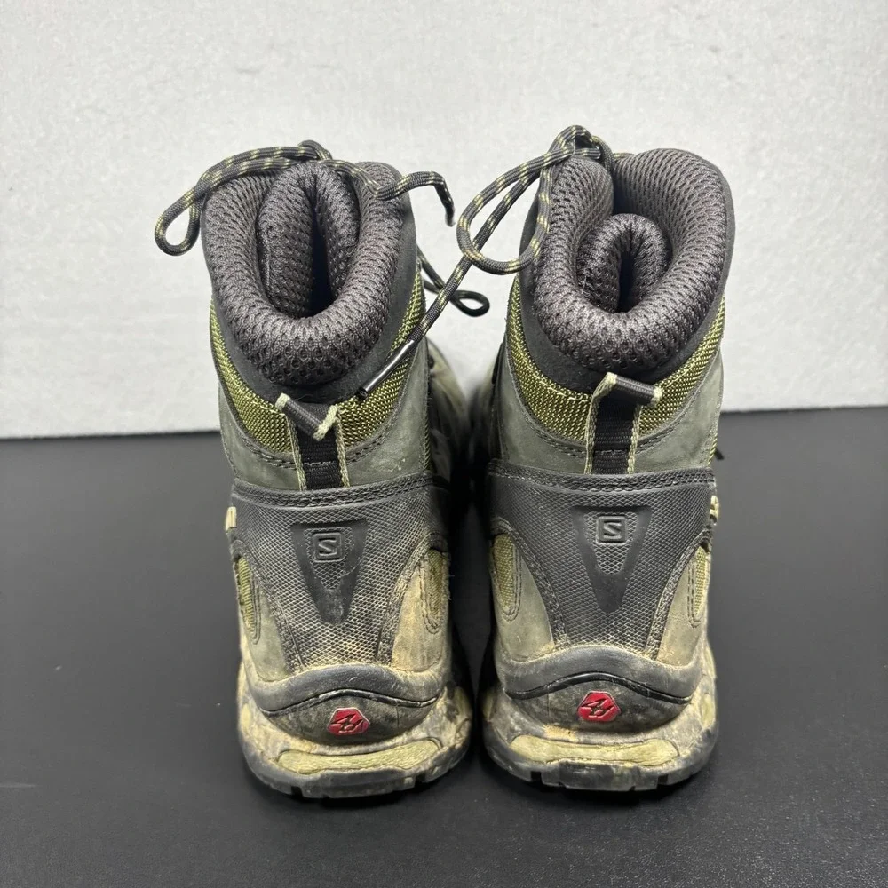 Salomon Quest 4D 2 GTX Hiking Boots Men's Size 12 Green Black Waterproof 373259